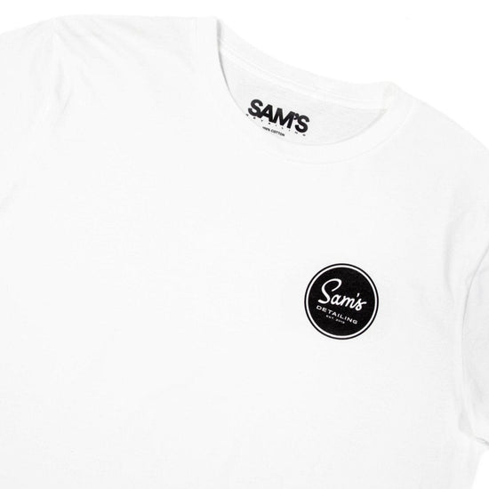 Load image into Gallery viewer, Original Logo White Tee - Sam&amp;#39;s Detailing
