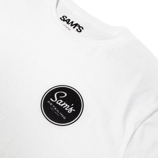 Load image into Gallery viewer, Original Logo White Tee - Sam&amp;#39;s Detailing
